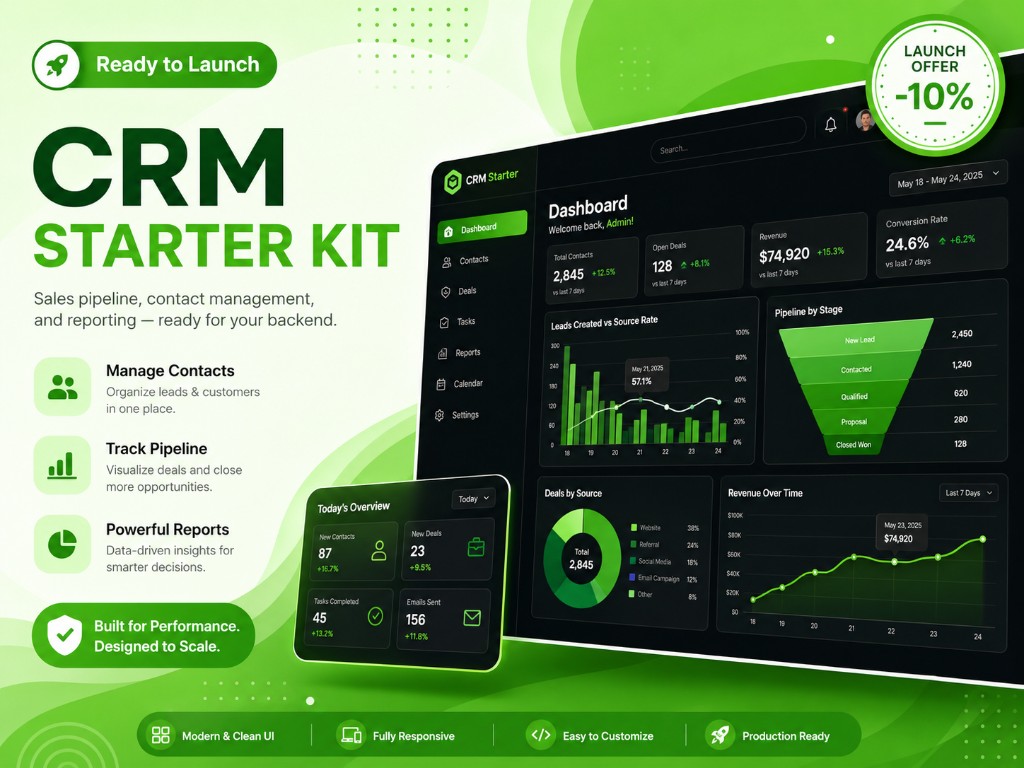 CRM Starter Kit — customer relationship management app preview