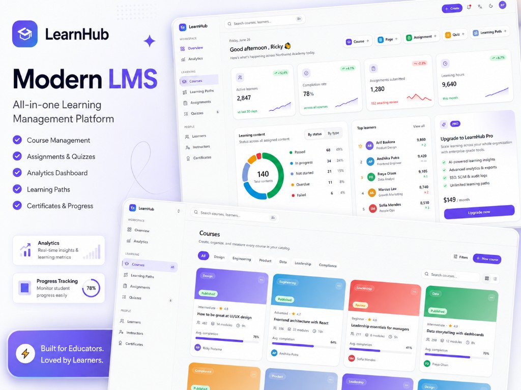 LearnHub LMS — modern learning management platform preview