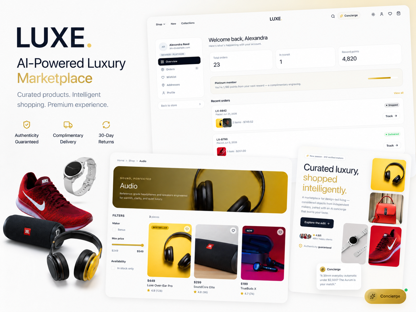 Luxe Commerce — curated luxury marketplace preview